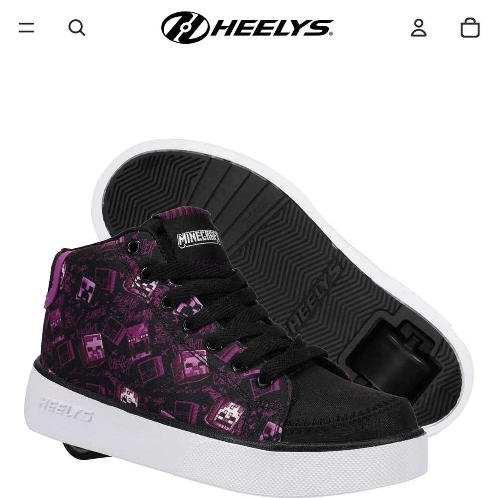 Heelys Kids Sneakers - Minecraft Black and Purple